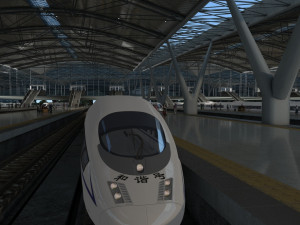 high speed railway station Model 3D