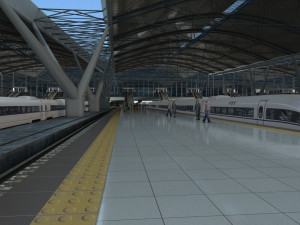 high speed railway station Model 3D