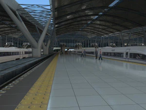 high speed railway station 3D Model