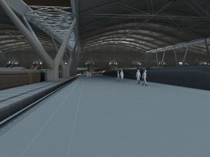 high speed railway station Model 3D