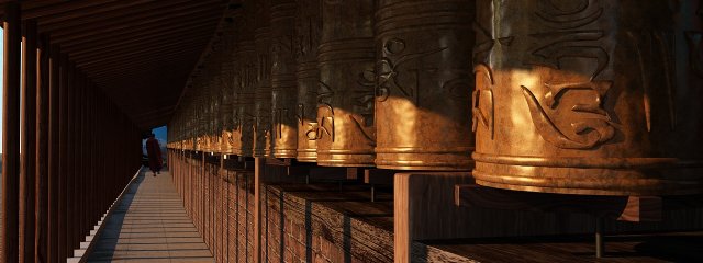 prayer wheel 3D Model .c4d .max .obj .3ds .fbx .stl .blend 