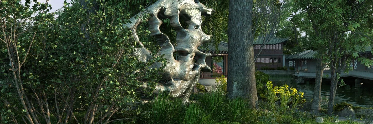 ancient garden 3D Model .c4d .max .obj .3ds .fbx .stl .blend