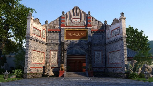 ancient academy 3D 模型 .c4d .max .obj .3ds .fbx .stl .blend 