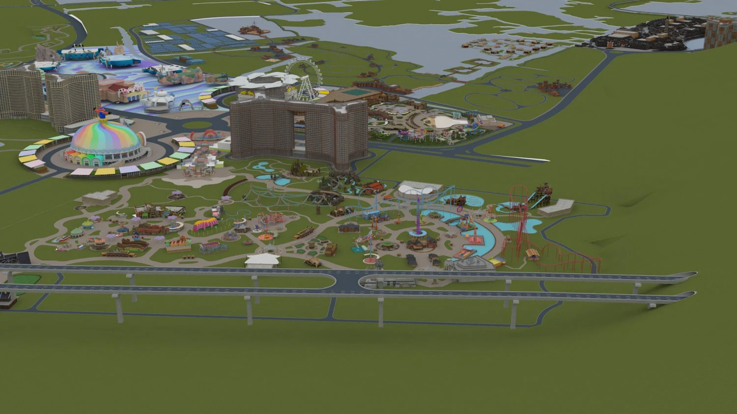 amusement park 3D Model .c4d .max .obj .3ds .fbx .stl .blend