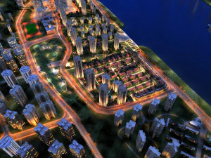 construção da cidade Modelo 3D