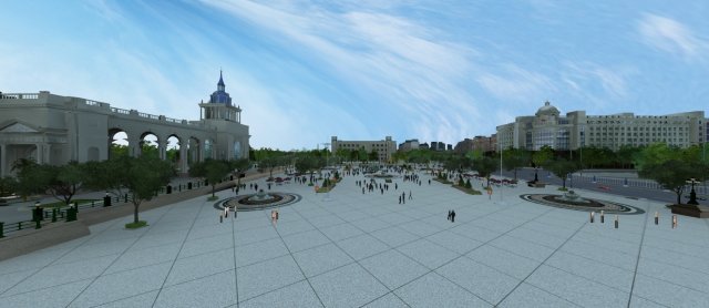 piazza 3D Model .c4d .max .obj .3ds .fbx .stl .blend 
