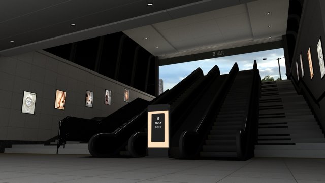 subway station exit 3D Model .c4d .max .obj .3ds .fbx .stl .blend 