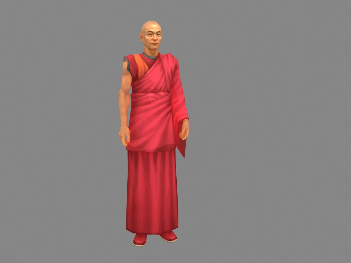 monk 3D Model .c4d .max .obj .3ds .fbx .stl .blend 