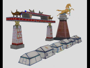 तिब्बती वास्तुकला 3D मॉडल