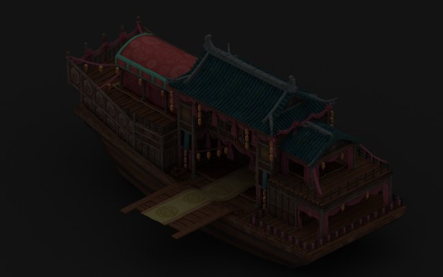 ancient ship 3D Modell .c4d .max .obj .3ds .fbx .stl .blend