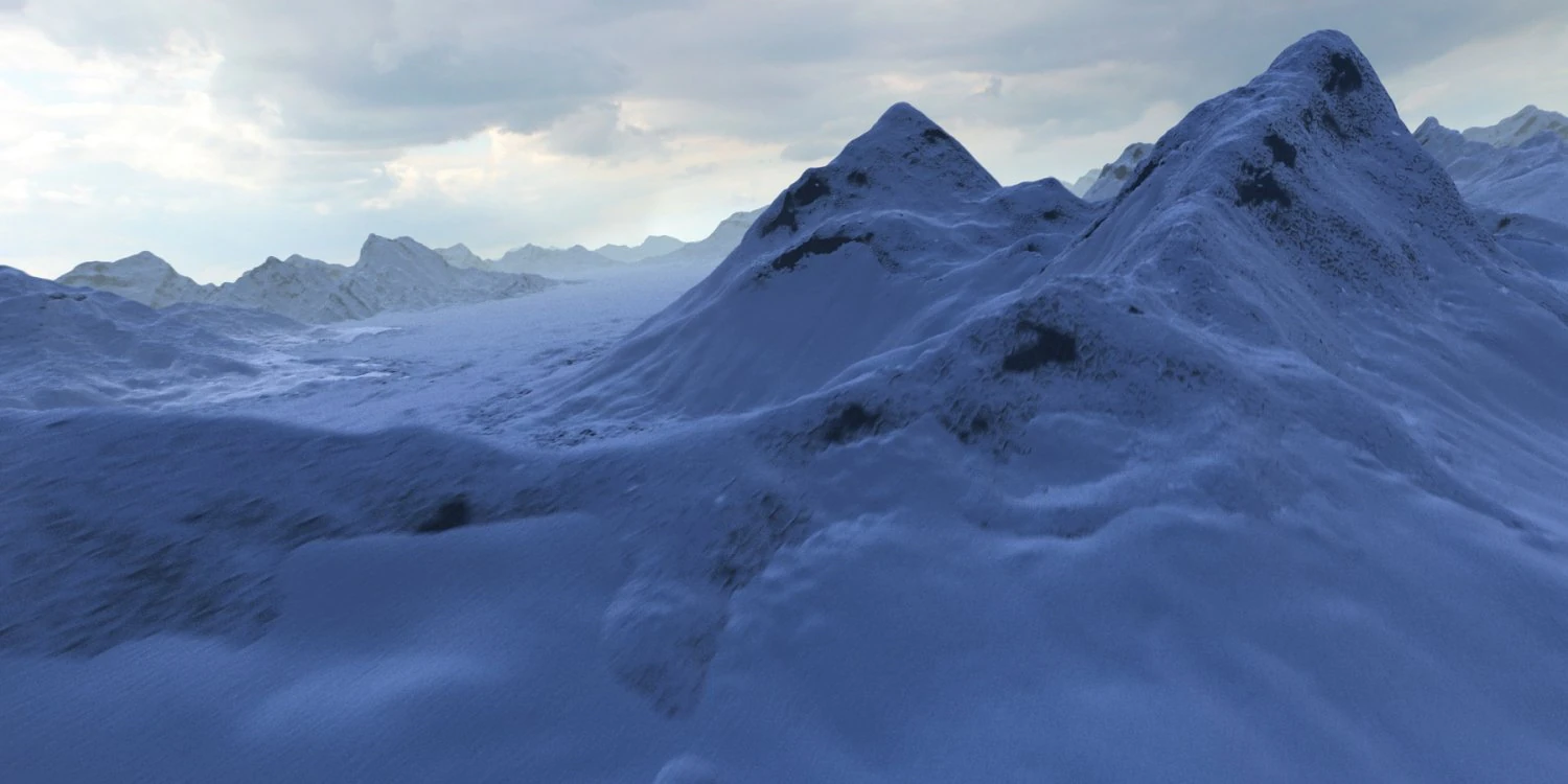 snow mountain 3D Model .c4d .max .obj .3ds .fbx .stl .blend