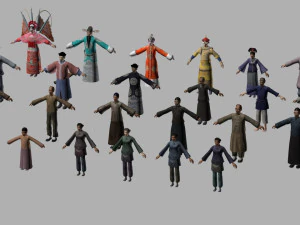 postacie z dynastii Qing Model 3D