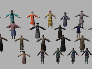 qing dynasty figures 3D Model