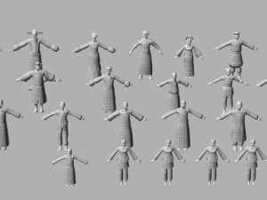qing dynasty figures 3D Model