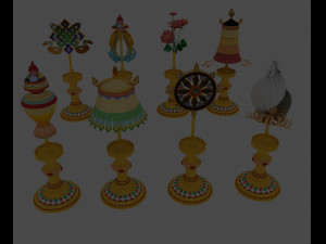 buddhist auspicious eight treasures 3D Model