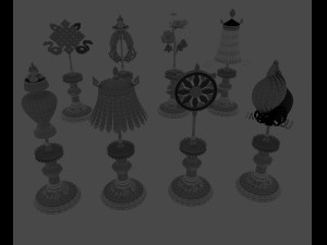 buddhist auspicious eight treasures 3D Model