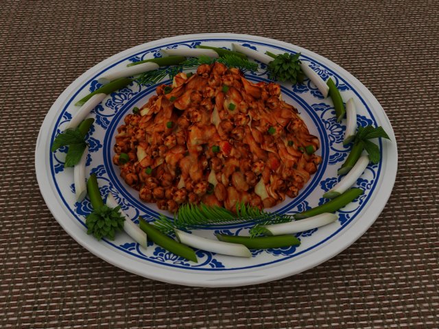 kung pao chicken 3D-Modell .c4d .max .obj .3ds .fbx .stl .blend 