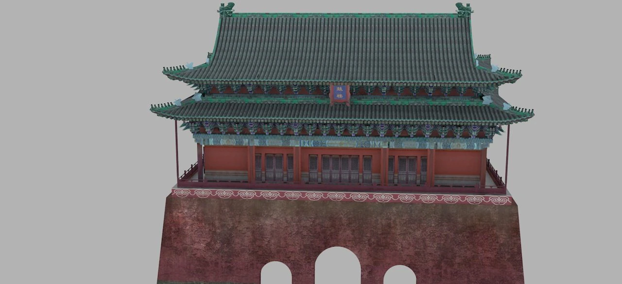 drum tower 3D Model .c4d .max .obj .3ds .fbx .stl .blend 