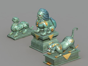 stone lion Modelo 3D