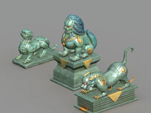 leone di pietra Modello 3D