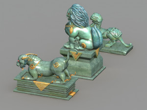 stone lion Model 3D