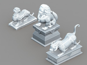 stone lion Model 3D