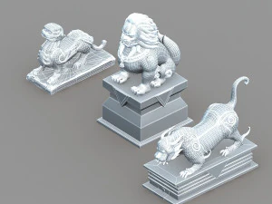 stone lion 3D Model