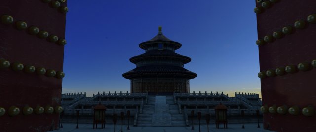 hall of prayer 3D Model .c4d .max .obj .3ds .fbx .stl .blend 