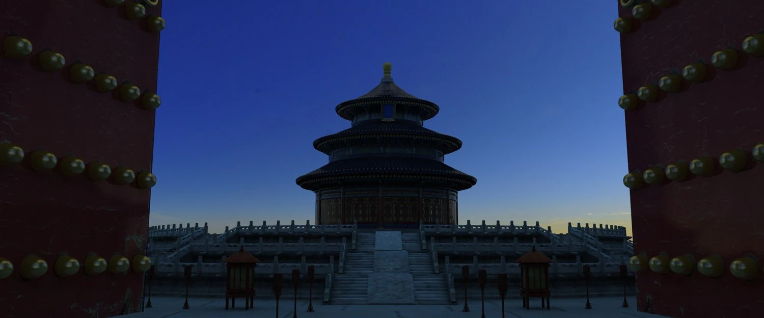 hall of prayer 3D Model .c4d .max .obj .3ds .fbx .stl .blend 