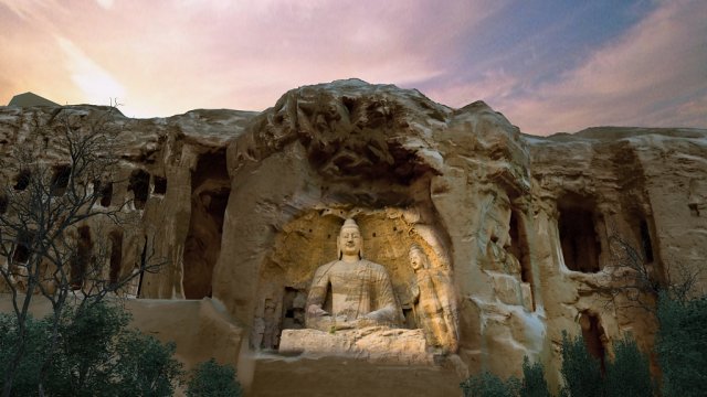 grotto big buddha 3D मॉडल .c4d .max .obj .3ds .fbx .stl .blend 