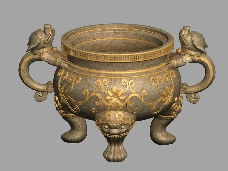 incense burner 3D Model .c4d .max .obj .3ds .fbx .stl .blend 