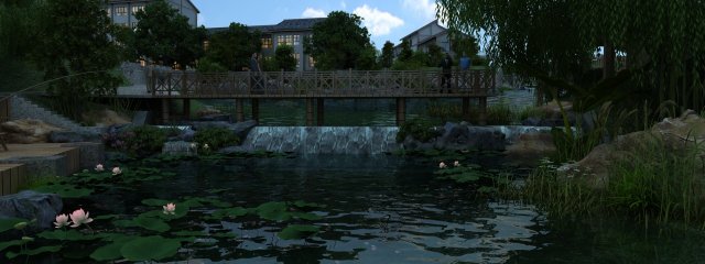 small wooden bridge Model 3D .c4d .max .obj .3ds .fbx .stl .blend 