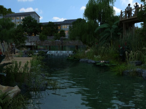 small wooden bridge Model 3D