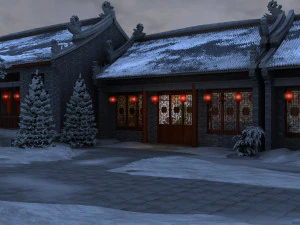 बर्फ़ का दृश्य 3D मॉडल