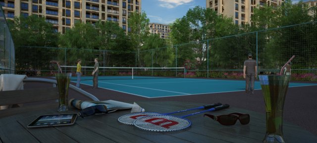 badminton court 3D Model .c4d .max .obj .3ds .fbx .stl .blend 
