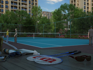 badminton court 3D Model
