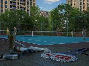 badminton court 3D Model