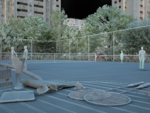 badminton court 3D Model