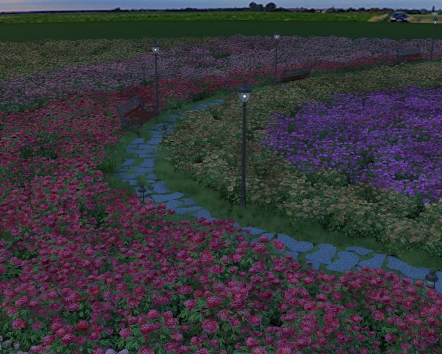 Flowerbed Model 3D .c4d .max .obj .3ds .fbx .stl .blend