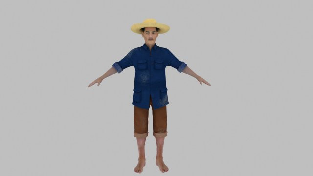 farmer 3D Модель .c4d .max .obj .3ds .fbx .stl .blend 