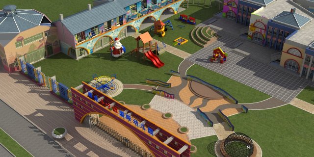 kindergarten 3D Модель .c4d .max .obj .3ds .fbx .stl .blend 