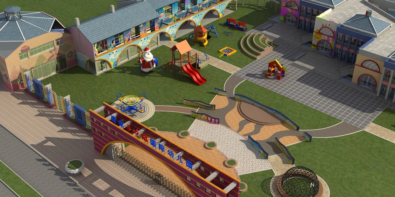 kindergarten 3D Model .c4d .max .obj .3ds .fbx .stl .blend