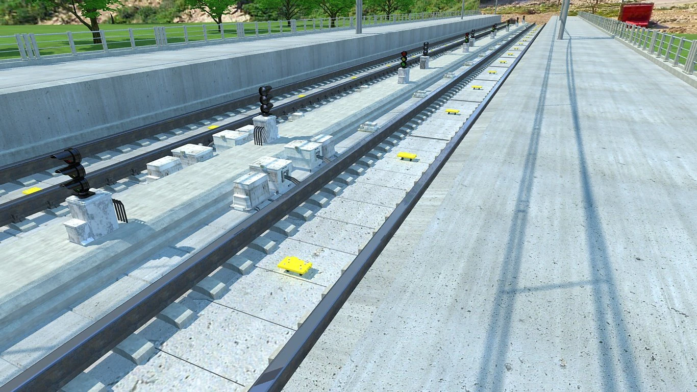 high speed railway 3D Model .c4d .max .obj .3ds .fbx .stl .blend 