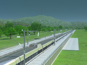 high speed railway 3D Model