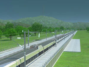high speed railway 3D Model
