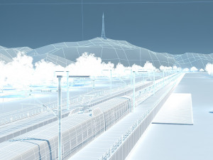 high speed railway 3D Model