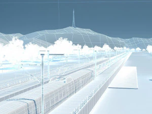 high speed railway 3D Model