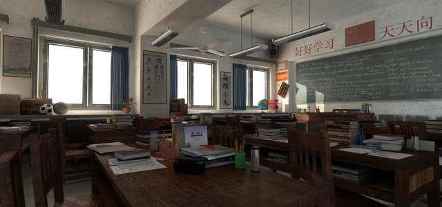 classroom Modèle 3D .c4d .max .obj .3ds .fbx .stl .blend 
