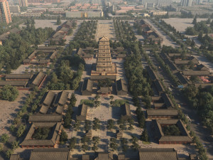 xian giant wild goose pagoda Modelo 3D