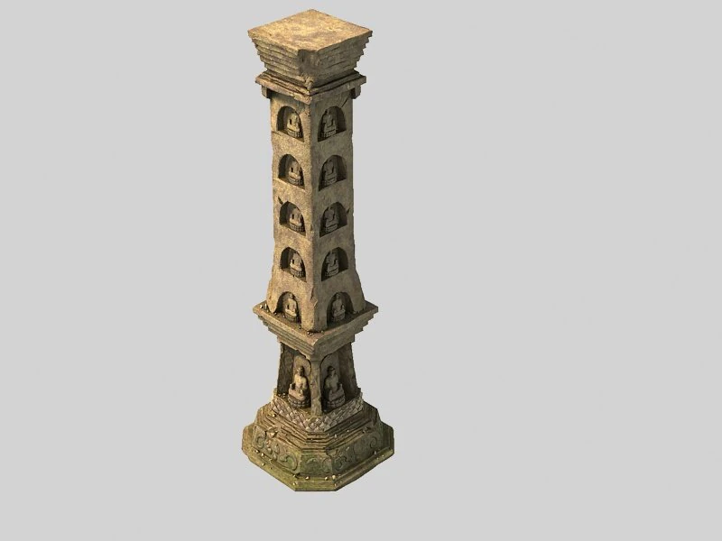 stone column 3D Model .c4d .max .obj .3ds .fbx .stl .blend 